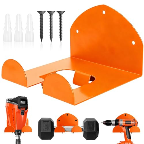 BSTDAYEVER Supporto per Decespugliatore Porta Decespugliatori da Parete | Supporto Tagliaerba Arancione Gancio per Utensili Elettrici da Giardino per Attrezzi da Garage e Giardino