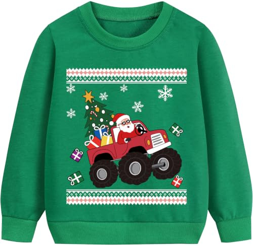 DHASIUE Jungen Kinder Weihnacht Pullover Sweatshirt Weihnachtspuli Christmas Xmas Weihnachtsmann Weihnachtsschneemann Weihnachtsbaum Weihnachtskleidung 104 110 116 122 128 134