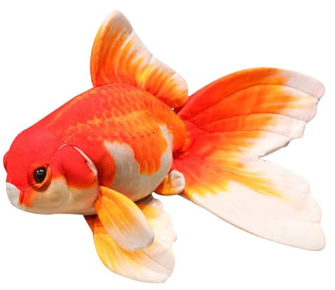 Fisch Kuscheltier, Niedliche Goldfisch Plüschtiere, Koi Karpfen Stofftier, Realistische Fisch Stofftier, Plüschfisch Spielzeug, Lustige 3D-Kissen für Heimdekoration, Kindergeschenk (50cm,Gelb)