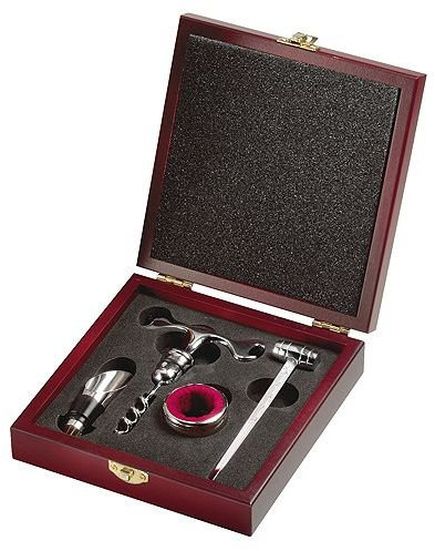 SWITCH! - Juego de vino de 4 piezas (caja de madera, abridor de botellas, termómetro)