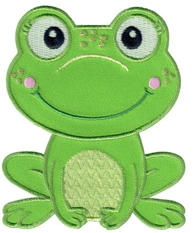 PatchMommy Frosch Mädchen Patch Aufnäher Applikation zum Aufbügeln Bügelbild - für Kleidung Jeans Jacken Kinder Baby