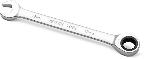 Jetech Kombi-Ratschenschlüssel 13mm – Metrischer Ratschenringmaulschlüssel aus CR-V Stahl in Industriequalität mit polierter Chromoberfläche