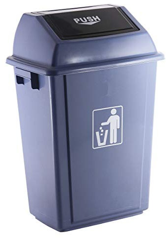 Papelera contenedor q-connect plastico con tapa de balancin 40 litros gris 410x280x610 mm