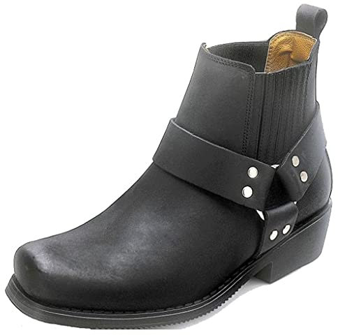 Bangla City Biker Westernstiefel Kurzstiefel Motorrad Stiefel Biker Schwarz 42