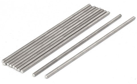 sourcing map 10 Stück Gewindestangen M3x100mm Edelstahl 304 Gewindestift Metrischem Vollgewinde Bar Gewindestäbe für Befestigung CNC-Werkzeugmaschinen 3D-Drucker Industrie Geräte