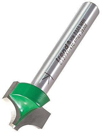 Trend CraftPro Ovolo Rounded Over Router Cutter Bit, 1/4 Inch Shank, 6.3mm Radius and 15.9mm Cut Length, Tungsten Carbide Tipped, C127X1/4TC