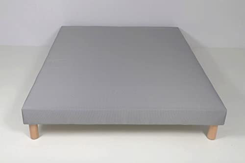 Hévéa Sélection Sommier tapissier VOLIGE DÉCO 160x200 Gris + 4 Pieds