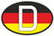 Sticker Deutschland D-Zeichen mit Flagge Aufkleber Länderkennzeichen D Symbol schwarz rot gold weiß 14 x 10 cm Selbstklebend KFZ Auto Scheibe Anhänger LKW Boot UV Wetterfest für außen und innen