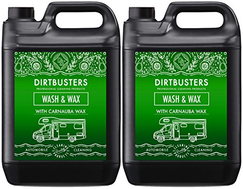 Dirtbusters Caravan Cleaner Car Wash & Wax, Concentrated Car Shampoo With Carnauba, For Exterior Cleaning Of Motorhomes, Campervans, Vans, Static Homes & Vehicles (2x5L)