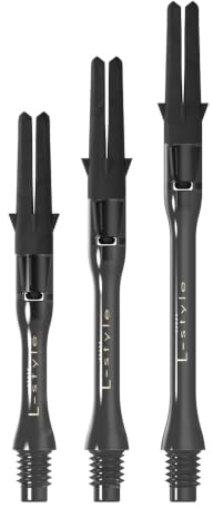 LSTYLE L-Shaft Carbon Dart Shafts - Silent (Spins) - Clear Black 300 Slim (lang)