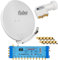 FUBA 12 TEILNEHMER DIGITAL SAT ANLAGE DAA850G + Profi LNB 0,1dB Full HDTV 4K + PMSE Multischalter 5/12 + 35 Vergoldete F-Stecker Gratis dazu