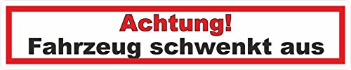 LKW Anhänger Aufkleber Long Vehicle 2 m Abstand Auflieger schwenkt aus (D 30x6cm)