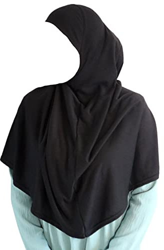 Yaqeen XL Hijab Baumwolle/Viscose einteiliges Amira Hijab, Khimar, muslimisches Kopftuch, schwarz