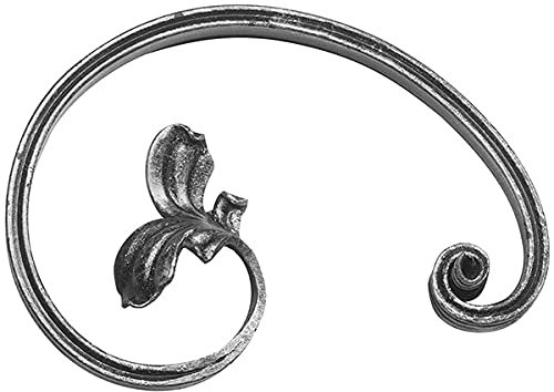 Fenau | Barockelement | rechts | Schwerbarock | Maße: 130x195 mm | Material: 16x8 mm | Stahl S235JR, roh