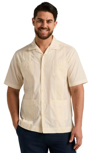 Cubavera Guayabera For Men Embroidered Shirt, Short Sleeve Button Down, Comfortable Fit (Size Small - 5X Big & Tall) Camisa Hombre
