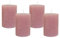 4 Rustic Stumpenkerzen Premium Kerze Rosenholz Rosa 7x10cm - 45 Std Brenndauer