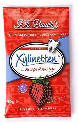 Dr. Bauer´s Xylinetten Xylitol Zahnpflege-Bonbons 60g Beutel Erdbeere