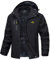 MAGCOMSEN Snowboardjacke Herren Softshell Winterjacke Winddicht Funktionsjacke Winter Wasserdicht Skijacke Atmungsaktiv Winterparka mit Innenfleece Schwarz 3XL