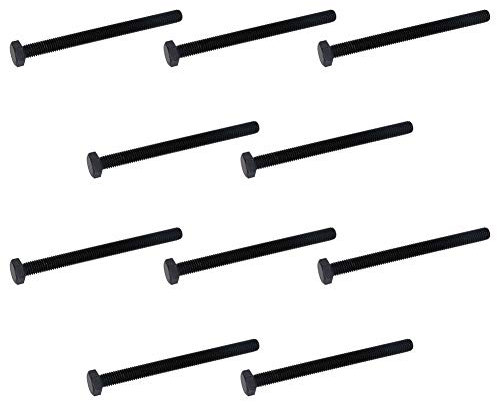 MroMax Sechskantschrauben, M8 x 120 mm, Karbonstahl, rostfrei, metrisch, Vollgewinde, Ersatzschraube, schwarz, 10 Stück