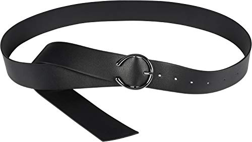 styleBREAKER Damen PU Taillengürtel Breit Hufeisen Schließe, Schwarz