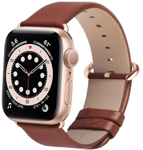 Fullmosa Cinturino per Apple Watch 41mm/40mm/38mm, Cinturini in Pelle di Ricambio Compatibile con Apple Watch Serie 8 7 6 5 4 3 2 1, Apple Watch SE 2/ SE, Marrone