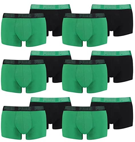 PUMA 12 er Pack Short Boxer Boxershorts Men Pant Unterwäsche kurz 100000884, Farbe:004 - Amazon Green, Bekleidungsgröße:L