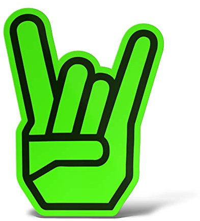 ERREINGE Sticker aus Neon-Grün, 10 cm – Hörner Shocker Rock Hand – Aufkleber Wandtattoo Vinyl Laptop Auto Motorrad Helm Wohnmobil