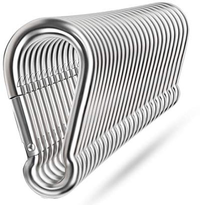 Spring Snap Hooks, 304 Stainless Steel Metal Clip Heavy Duty Rope Connector Small Snap Clamp Key Chain Link Buckle for Hammock Swing Set Outdoor Travel Camping Fishing Hiking (24 PCS, M6)