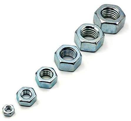 1000 Stück Sechskantmutter DIN 934 / M3 / Material: verzinkt Güteklasse: 8 / Außensechskant Mutter