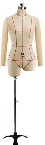 JLXJ Schneiderpuppe Weiblich Nähen Mannequin Torsoständer mit Arm, Schaumhalbkörper Kleiderform Schneiderpuppe, Einstellbare Höhe: 150-180cm, Damen Plus Size (Color : Triangle Base, Size : Medium)