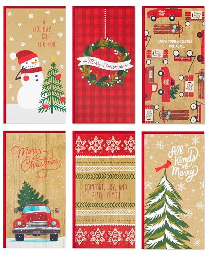 Hallmark Assortiment de porte-cartes ou porte-monnaie, rustique (36 cartes avec enveloppes)