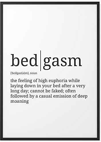 Papierschmiede® Definition Bedgasm, B2 (50x70 cm) Poster für Wohnzimmer, Schlafzimmer, Küche, Esszimmer, Wandbild Geschenk Wanddeko Spruch English - ohne Rahmen