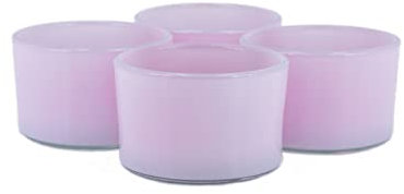 Teelichtgläser klein 51x33 mm Set 4 Stück Teelichthalter Glas Hellrosa