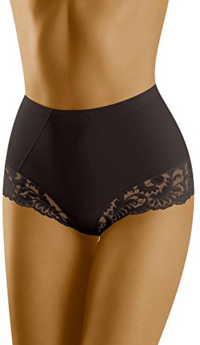 Wolbar WB216 Damen Slip Unterhose Taille Hoher Bund, Schwarz,XL