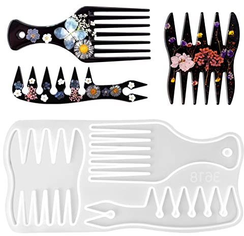 Stampi in Resina Epossidica Stampo in Silicone per Pettine Stampi per Fai da Te Pettini con 3 Stili, Stampo per Resina Pettine, Epossidica Kit per Gioielli Fai da Te Pettini Artigianato Fatto Mano