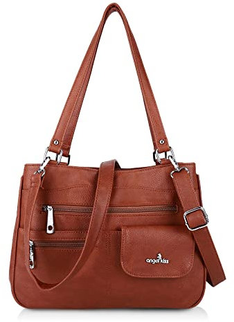 Angel Kiss Tasche Leder Damenhandtasche Schultertasche Handtaschen Wasserdicht Tragetasche Multifunktionale Henkeltasche Umhängetasche Groß für Arbeit Schule Shopper Reise