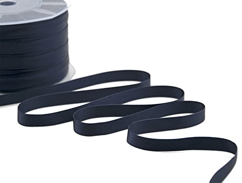 Furlanis - Doppelsatinband, Italienische Gewebe - Nachtblau, 10 mm x 25 m, dunkelblau
