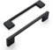 Amerdeco 10 Stück Möbelgriffe Schwarz, 128mm Lochabstand, Aluminiumlegierung Schubladengriffe & Schrankgriffe für Küchenschränke & Kleiderschränke UK0035