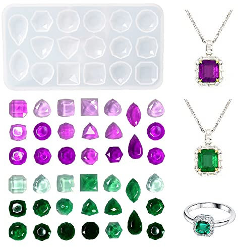 Nifocc Cabochon Epoxidharz Formen Anhänger Halskette Ohrringe Ring Silikonformen Edelstein Patch Gießform Schmuck Giessharz Formen Kristall Casting Form für DIY Basteln