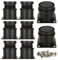 SHUESS 8 Pcs Stainless Steel Furniture Legs - 60 x 60 mm Black Adjustable Cabinet Legs - Round Cabinet Feet with 32 Pcs Mounting Screws (Adjustable Height 0-15mm)