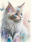 Stalente Diamond Painting Erwachsene Set Katzen, 5D Diamond painting Tiere, Rund Full Drill Diamond Painting for Home Wall Decoration Gift 30x40cm/12x16in