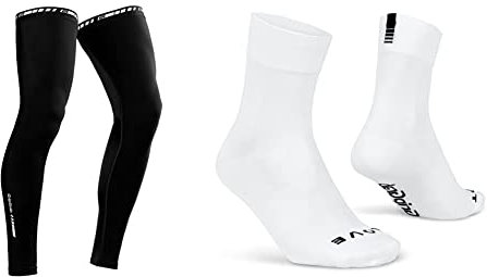 GripGrab Leg Warmers Light Fahrrad Übergangs Beinlinge Leichte Dünne Rutschfeste Beinwärmer, Schwarz & Lightweight SL Performance Sommer Radsport Socken Eyecatching Fahrrad, Weiß-Lang, M