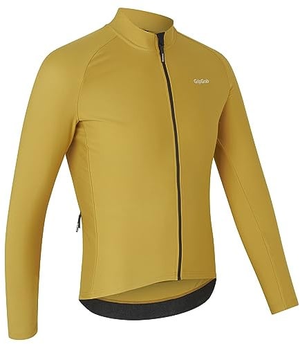 GripGrab PACR Thermal Long Sleeve Cycling Jersey for Men - Road Bike Top | Men's winter fleece cycle shirt with full zip, breathable microfleece insulation, rear pockets & zip pocket, tight race fit