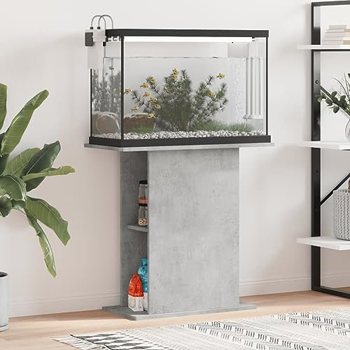 Homgoday Aquariumständer Aquarium Tisch Aquarium Unterschrank Aquarienunterschrank Terrarium Schrank Aquarien Schrank Betongrau 36x75x72,5 cm Holzwerkstoff