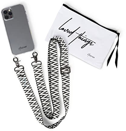 NOOMYA® Premium Fashion Handykette | Set Handyhülle iPhone 15 MAGSAFE & Handyband Midnight Star | Handygurt zum Umhängen | Necklace Hülle mit Band | Set Wechselband mit Phone Case | Geschenk