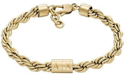 Armani Exchange Herren-Gliederarmband Edelstahl goldfarben, AXG0124710