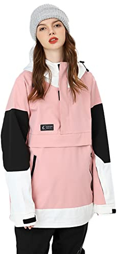 HOUZONIY Chaqueta de esquí para mujer, impermeable, chaqueta de senderismo, snowboard, abrigo cálido a prueba de viento, chaqueta para senderismo de invierno, Rosa., M