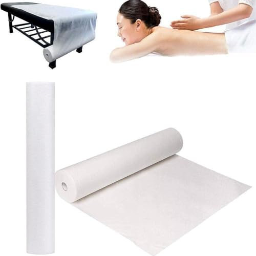 Crazyview Lot de 50 draps jetables pour matelas de massage - Draps de lit de massage non tissés - Couvre-tête - Rouleau de papier