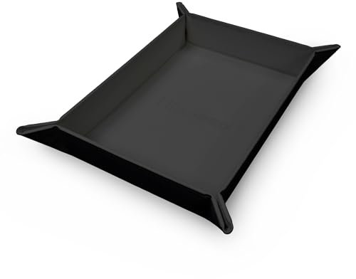 Ultra PRO - Vivid Magnetic Folding Dice Tray, Portable Compact Tabletop RPG Gaming Tool Accessory Durable Leatherette Foldable Dice Holder Mat - Black
