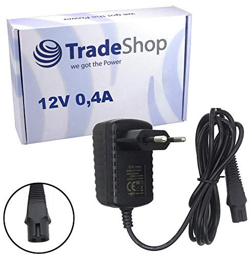 Trade-Shop Ladegerät Ladekabel Ersatz-Netzteil 12V 0,4A kompatibel mit Braun Rasierer Series 1 170 190 Series 3 300 320 330 340 350 350CC 360 370 370CC 380 390 390CC